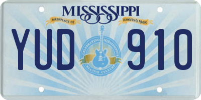 MS license plate YUD910