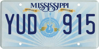 MS license plate YUD915