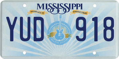MS license plate YUD918
