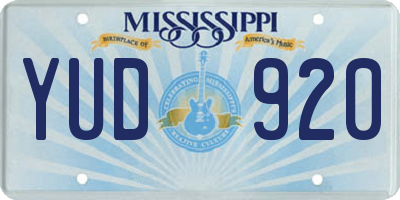 MS license plate YUD920