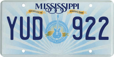 MS license plate YUD922