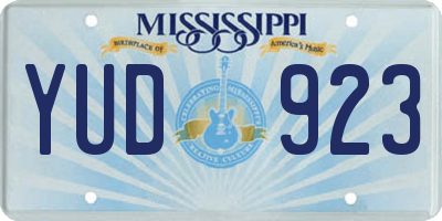 MS license plate YUD923