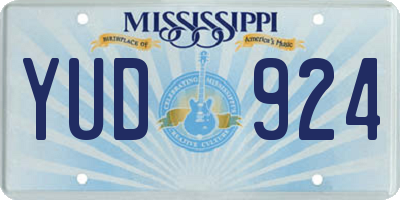 MS license plate YUD924