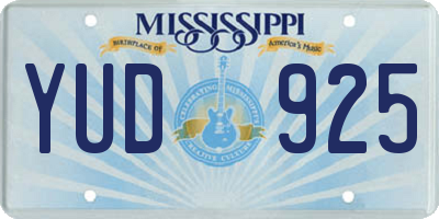 MS license plate YUD925