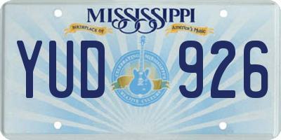 MS license plate YUD926