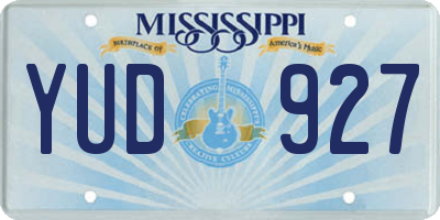MS license plate YUD927