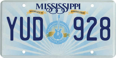 MS license plate YUD928