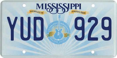 MS license plate YUD929