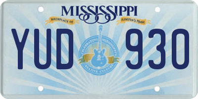 MS license plate YUD930