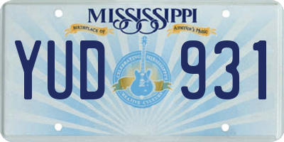 MS license plate YUD931