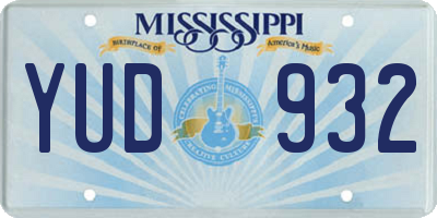 MS license plate YUD932