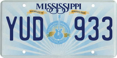 MS license plate YUD933