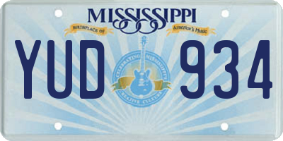 MS license plate YUD934