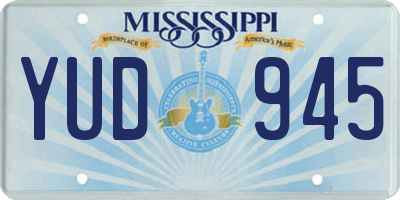 MS license plate YUD945