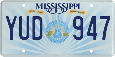 MS license plate YUD947