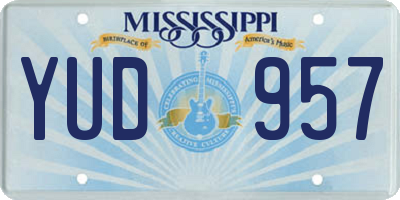 MS license plate YUD957