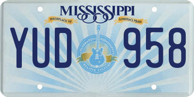 MS license plate YUD958