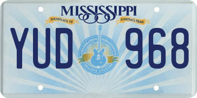 MS license plate YUD968