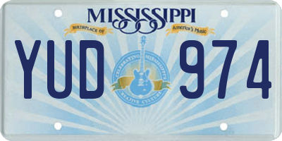 MS license plate YUD974