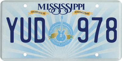 MS license plate YUD978