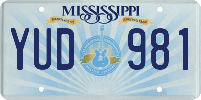 MS license plate YUD981