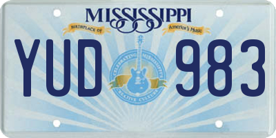 MS license plate YUD983