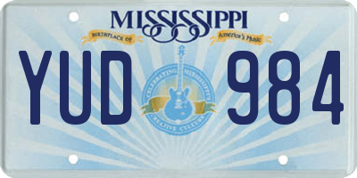 MS license plate YUD984