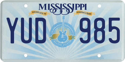MS license plate YUD985