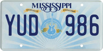 MS license plate YUD986