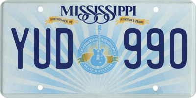 MS license plate YUD990