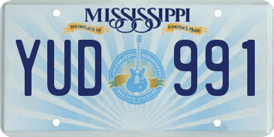 MS license plate YUD991