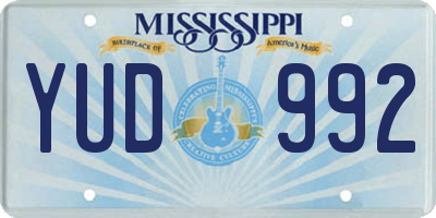 MS license plate YUD992