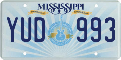 MS license plate YUD993