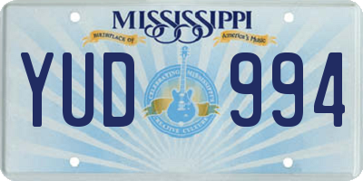 MS license plate YUD994