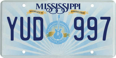 MS license plate YUD997