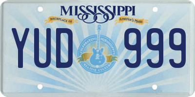 MS license plate YUD999