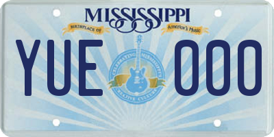 MS license plate YUE000