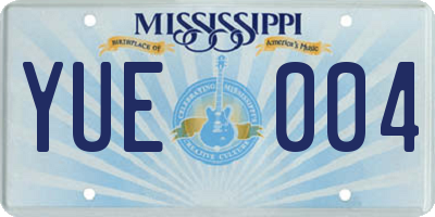MS license plate YUE004