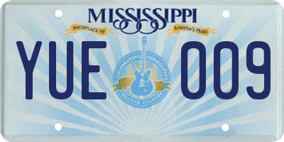 MS license plate YUE009