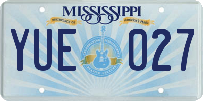 MS license plate YUE027