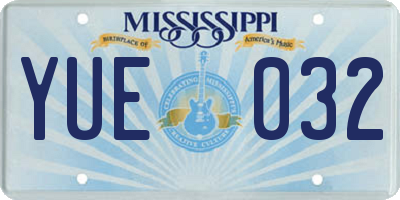 MS license plate YUE032