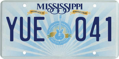MS license plate YUE041