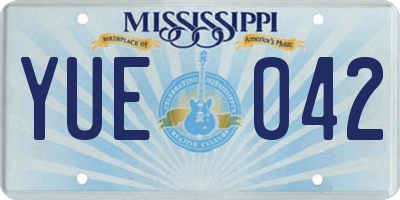 MS license plate YUE042
