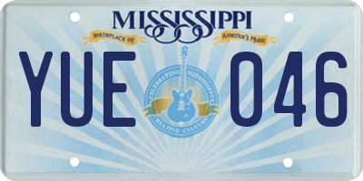 MS license plate YUE046