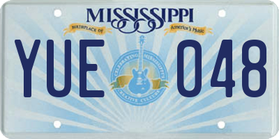 MS license plate YUE048