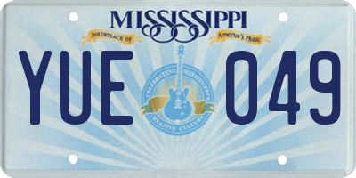 MS license plate YUE049