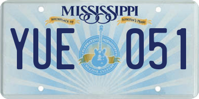 MS license plate YUE051