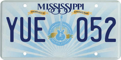 MS license plate YUE052