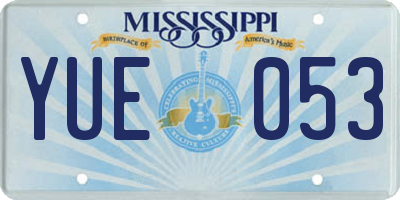 MS license plate YUE053
