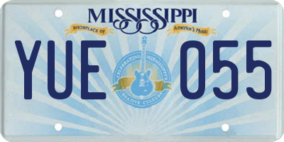 MS license plate YUE055